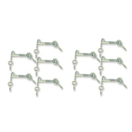 Safety Latch, Hook & Eye with Spring, Zinc, 2 Inch [1860-10FBA] Eye Distance can Vary from 2.1/4" to 2.1/2" 10 Pack ALDABA o GANCHO para Puerta