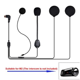 QSPORTPEAK Interchangeable Hard Mic and Soft Mic Speakers M2 Helmet Communication System