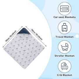 LAT Winter Baby Car Seat Blanket, Baby Swaddling Blanket for Baby Seat, 100% Cotton 90 x 90 cm, Universal Blanket Wrap Cosy Toes for Car Seat Pushchair Pram Buggy (Dinosaur)