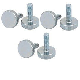 sourcing map Pack of 6 Thread Galvanised Knurled Round Head Thumb Screw M6 x 20 mm Silver Blue DE de de