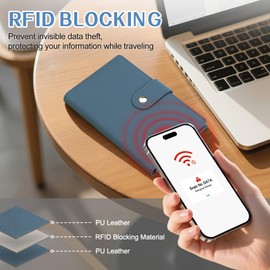 TEUEN Passport Holder for Travel Women, RFID Blocking Passport Wallet with Airtag Slot, PU Leather Passport Cover Travel Wallet with Zippered Coins Pocket for Travel Essentials