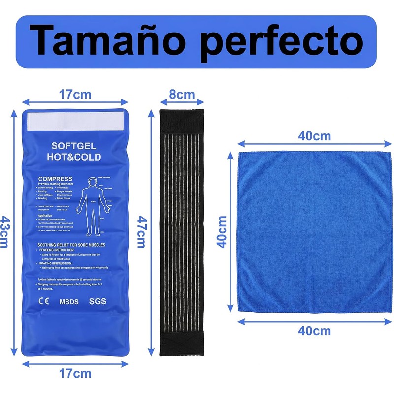 Compresa De Gel Frio Y Caliente Grande Con Toalla Absorbente