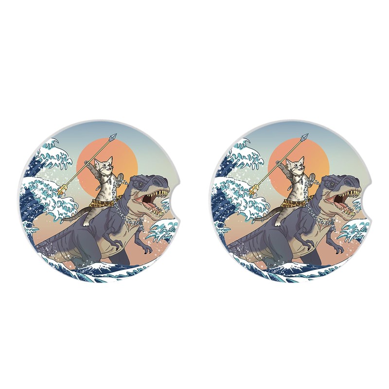 Adastrah Car Coasters Pack of 2,Absorbent Ceramic Car Coasters Set