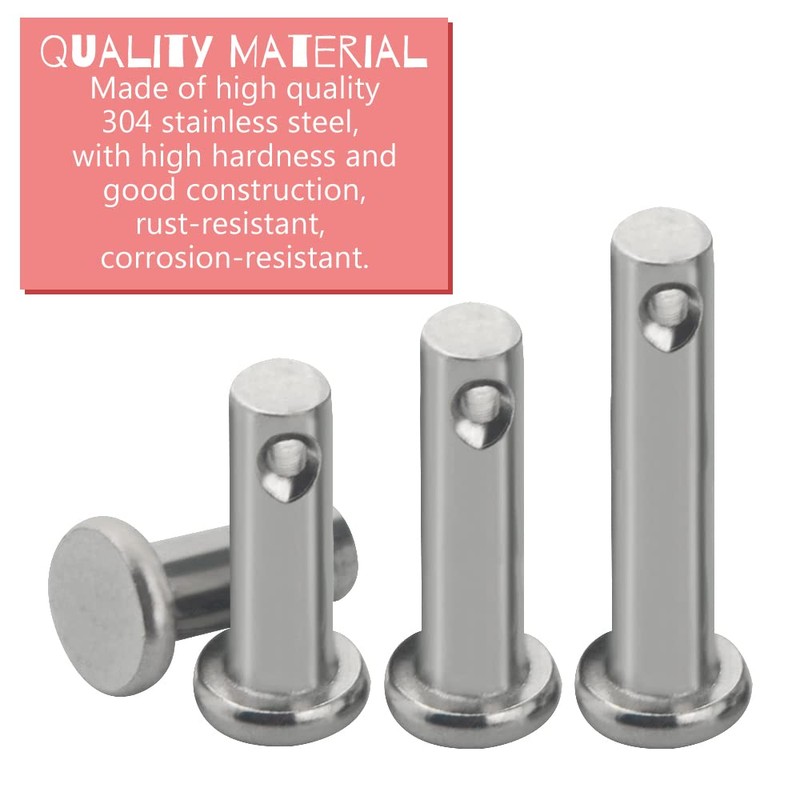 WMYCONGCONG 96 PCS 304 Stainless Steel Clevis Pin Assortment Kit