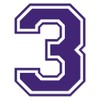 Applicable Pun Varsity Number 3 - Vinyl Decal - Purple