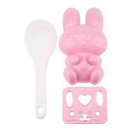 Restokki Rice Shaper, Rice Mould, PP Cartoon Rabbit Model, Rice Ball Shapes, Small, Cartoon Pattern, DIY for Home Party Cartoon Bento Lunch Making, 3 Pieces (Pink)