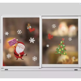 Sputnik Serigraf Vinil Autoadherible Navideño Decoración Santa Ventana Refri