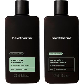 Hawthorne Set de Champú y Acondicionador Diario para Hombre. para Un Cabello Más Fuerte y Más Saludable Con Aceite Puro de Aguacate y Aceite de Coco. Aroma de Menta y Eucalipto. Libre de Sulfato, Libr