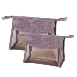 AHPOUN Clear Makeup Bag, Large Capacity Travel Toiletry Bag, Portable Waterproof Cosmetic Bag with Handle, Simple Fashionable Multi-Functional Zipper Pouch for Daily Travel Commuting