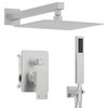 Kurpot Shower System, 10'' High Pressure Brushed Nickel Shower Head