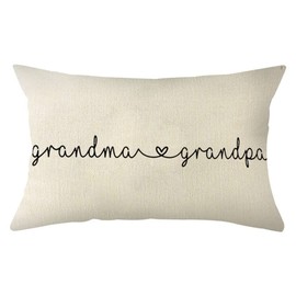 Ogiselestyle Grandma and Grandpa Gift Lumbar Pillow Cover, 12 x 20 Inch Farmhouse Nana Gift Cushion Case Decoration for Sofa Couch