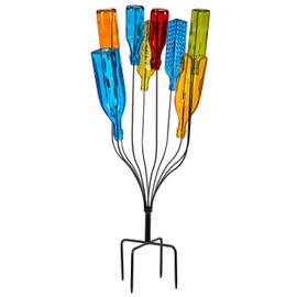 Evergreen Garden Glass Bottle Tree Bush | Wine Bottle Trees for Garden Outside | Decorative Bottles Holder for Outdoor Wedding Christmas Party Decoration (Bottles Not Included)