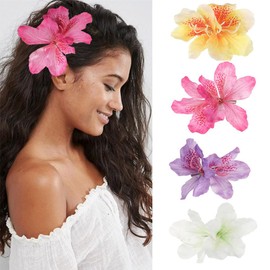 Finyoffiy 4Pcs Artificial Flower Hair Clip Bohemian Flower Hairpin Hair Accessories Exquisite Hair Decoration for a Bohemian Style (Flowers)
