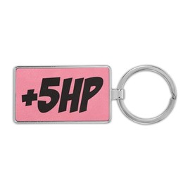 RDW +5 Hp Premium Leatherette Keychain plus 5 jdm horsepower horse power - Pink