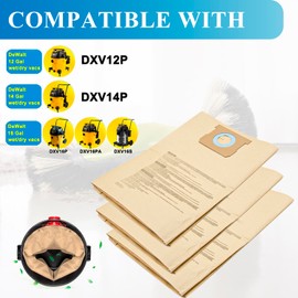 12 Pack DXVA19-4102 Dust Bag Compatible with DEWALT 12-16 Gallon Wet/Dry Vacuum DXV12P DXV14P DXV16P DXV16PA DXV16S