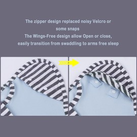 aQuooky Baby Blanket Sack with Arms Free Design,Transition to Arms Free Wearable for Newborn Girl and Boy,Medium 3-6Months, Blue