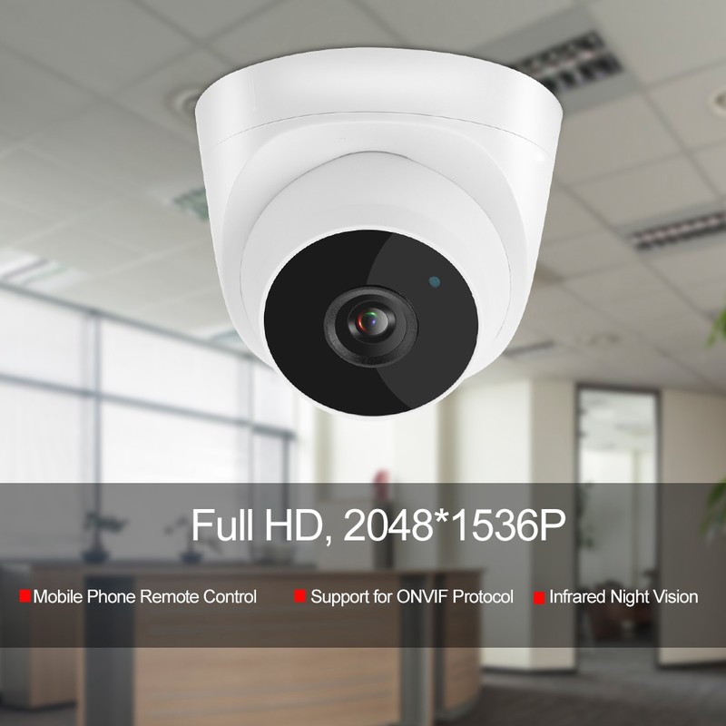 Household White Infrared IR Smart Camera Home Monitoring Device 2048*1536P