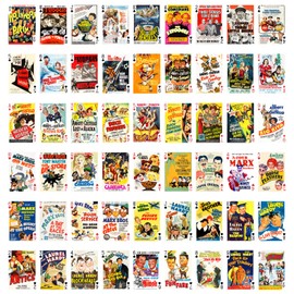 Famous Vintage Comedians Playing Cards (Poker Deck 54 Cards All Different) 3 Stooges, Marx Brothers, Laurel Hardy, Abbott Costello Vontage Comedy Movie Posters