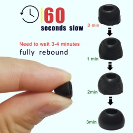 Luckvan Foam Ear Tips for AirPods Pro/Pro2 with Noise Reduction Hole, Memory Foam Ear Tips for Airpods Pro Replacement Tips Fit AirPods Pro Case 3 Pairs Black