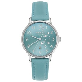 Breil Paradise Damen Armbanduhr mit Armband aus Leder in der Farbe: Grün, Gehäusedurchmesser: 30 mm, EW0632