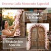 Guirnalda Flores Artificiales Cerezo 180cm, Rosa Claro