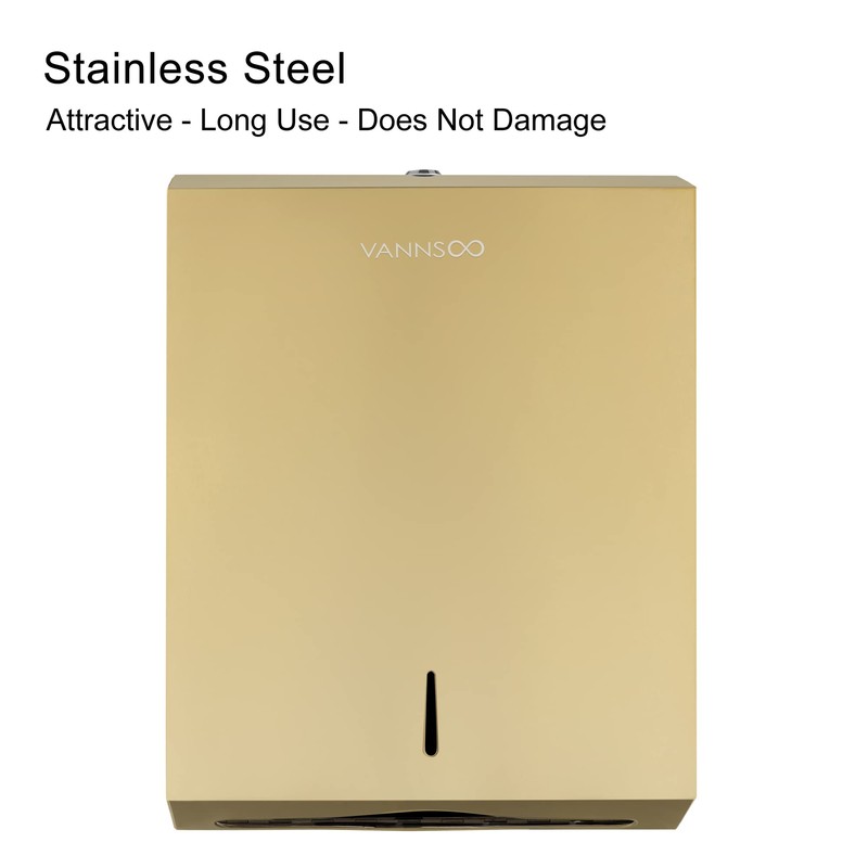 VANNSOO Paper Towel Dispenser, Commercial Stainless Steel Tri-fold/Multi-fold/C-Fold Paper Towel