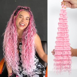 CTRLALT 2 Pack #350 Ocean Deep Wave Crochet Hair 16 Inch Curly Braiding Hair for Crochet Braids Goddess Locs