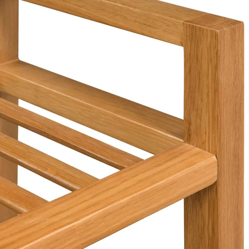 Solid Oak Wood 2-Shelf Shoe Rack 19.7"x10.6"x15.7" Stand for Shoescolor: