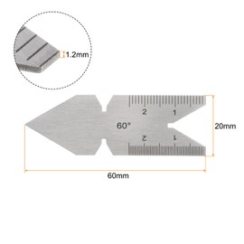 QUARKZMAN 2 Pieces Centre Gauge 60° Metric Thread Cutting Angle Gauge Stainless Steel Lathe Cutting Tool Thread Increase Pitch 0.1/0.05 mm