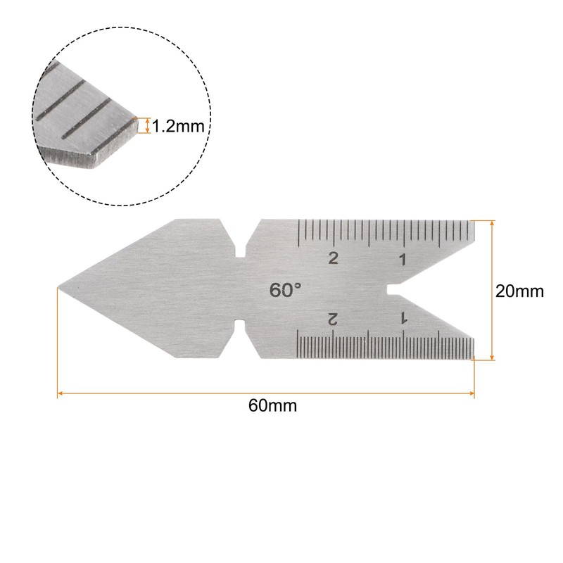QUARKZMAN 2 Pieces Centre Gauge 60° Metric Thread Cutting Angle