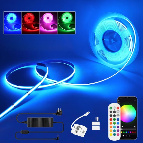 WiFi RGB COB LED Strip with Power Supply,Flexible LED Strip