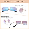 Rectangle Sunglasses for Men/Women Small Rimless Square Shade Eyewear -Mirror
