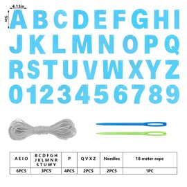 DIY Banner Kit with Letters Glitter Letters Champagne Light Blue Birthday Graduation Banner Custom Party Hanging Banner for Graduation Wedding Party Baby Shower Decoration (Light Blue)