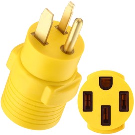 Kanayu EV Charger Adapter Compatible with NEMA 6-50P to 14-50R 50 Amp 3 Prong Welder Plug to 4 Prong Charging Connector, Welder Welding Charger Power Cord Adapter, EV use only, not for RV (Yellow)