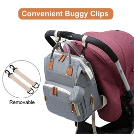 Dalaura Ultra Lightweight Baby Changing Bag Unisex Backpack Nappy Bags Diaper Travel Bag with Portable Changing, Grey, Large