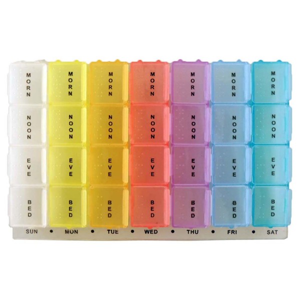 ToolUSA Chenet Rainbow 7-day Mediplanner Pill Organizer/Pill-box: TJ-08728-Z02 : (Pack of 2 Pcs.)