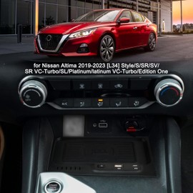 LDETXY Wireless Charger for 2019 2020 2021-2024 Nissan Altima L34 Style Accessories, USB-A USB-C Phone Wireless Fast Charging Panel for S/SR/SV/SR VC-Turbo/SL/Platinum/latinum VC-Turbo/Edition One