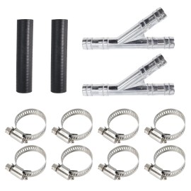 1st_auto_parts For CHRYSLER DODGE LINCOLN FORD 2Pcs Heater Hose Connector With Clamps 47238HP