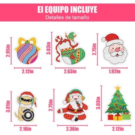 15 Piezas Kit Navideño de Llaveros de Pintura con Diamantes 5D para Niños, Manualidades para Niñas y Niños de 6 a 12 Años, Arte con Gemas por Números, Fácil DIY, Regalo Perfecto para Navidad y Reyes Magos