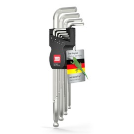 INBUS® 76893 Allen Key Set 9 Pieces 1.5-10 mm with GeckoTip & Ball Head – Made in Germany