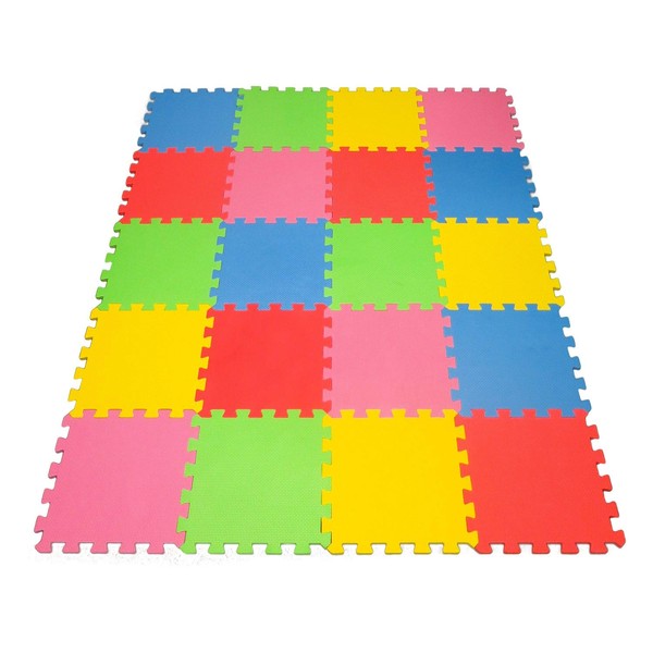 Angels 20 XLarge Foam Mats Toy ideal Gift, Colorful Tiles Multi Use, Create & Build A Safe PLay Area Interlocking Puzzle eva Non-Toxic Floor for Children Toddler Infant Kids Baby Room & Yard Superyard