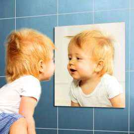 canhard Unbreakable Door Mirror, Body Mirror for Kids, 1Pack 8 x8 inch, Shatterproof Plexiglass Long Mirrors for Bedroom Closet, Children Plastic Mirrors Non Glass Stick on Mirro