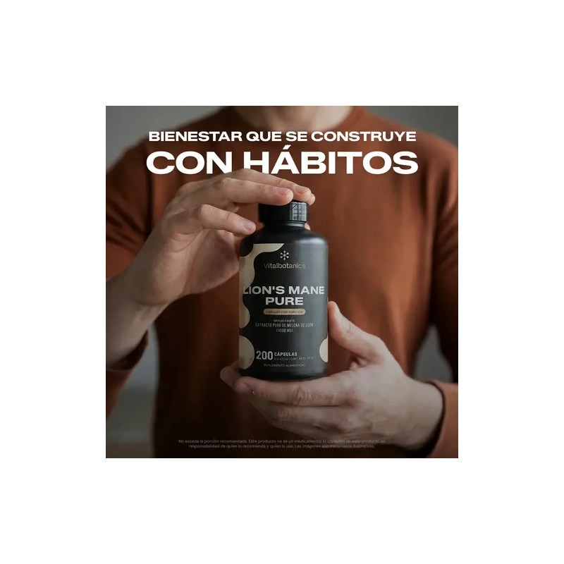 Hongo Melena De Leon Nootropico 200 Capsulas Vitalbotanics
