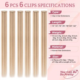 SEGOHAIR Clip in Hair Extensions Real Human Hair for Women, 10 Inch 79g 6pcs, Golden Brown Mix Bleach Blonde, Straight - Highlight, Add Volume and Length for Daily Wear, Parties, Weddings