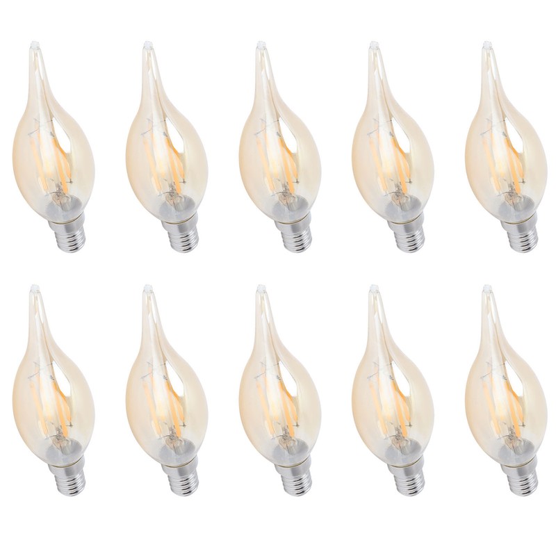 10PCS C35 LED Gold Filament Bulb 2700K 4W E14 Base