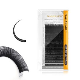 NAGARAKU Extension Eyelash Supplies Classic 1:1 Lashes Individual Volume Lash Extensions Soft Single Eyelashes Natural Semi Permanent Eyelashes Matte Black 16 Rows 7-15mm Mixed Tray 0.15mm J Curl
