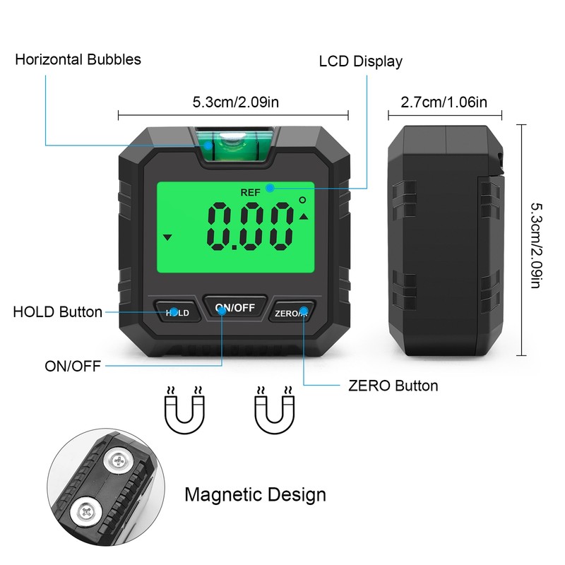 Mini Digital Inclinometer Protractor/Inclinometer/Level 3 IN 1 Angle Finder Angle