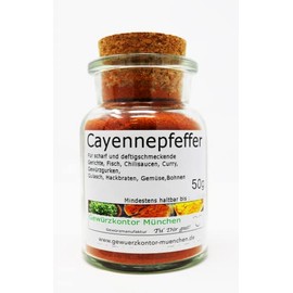 Cayenne Pepper 50 g in Glass Spice Kontor Munich
