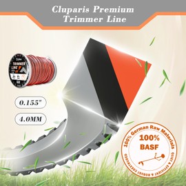 Cluparis 155 Sawtooth Trimmer line Heavy Duty for Push String Trimmer 5-Pound, 0.155" Nylon Weed Eater String .155-inch-by-515-ft Commercial String Trimmer Line in Spool with Line Cutter