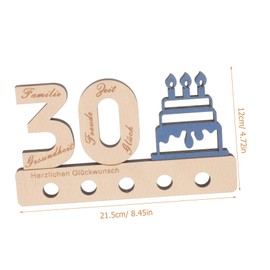 STOBOK Unique Wooden Guestbook Sign Birthday Decor Number Sign Desk Decor for Event